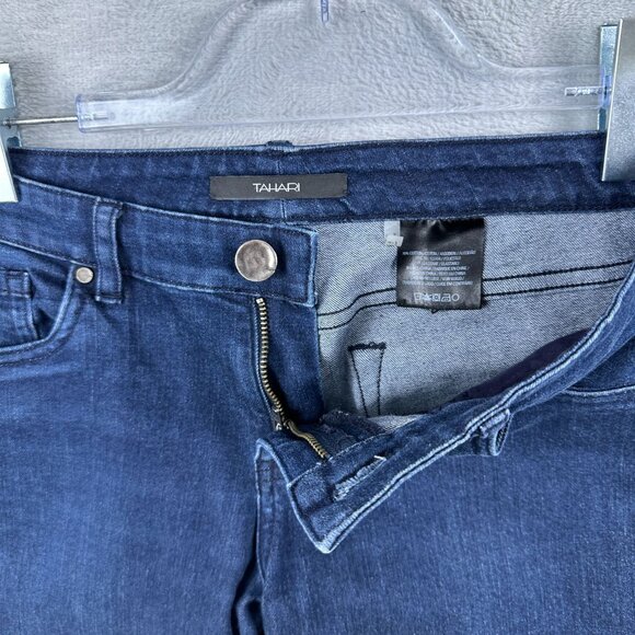 Tahari Skinny Jeans Womens Size 2 Low Rise Dark Wash Denim Stretch Blue - Picture 5 of 13